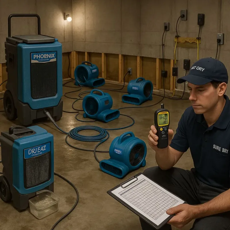 Structural Drying and Dehumidification process in Jackson, TN